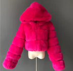  Women Fluffy Fur Coat With Hood - Weeknd Shop Online 