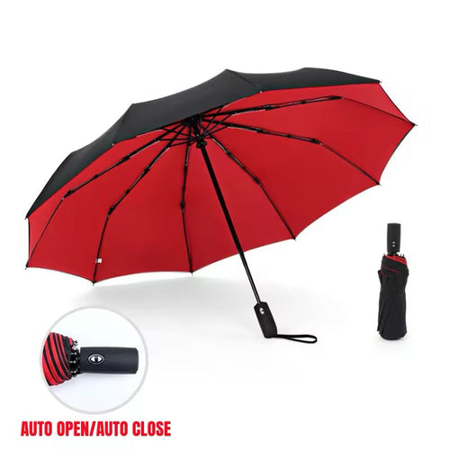 Automatic open and close 10 rib double layer Windproof Travel Umbrella Weekend Shade Sunglasses