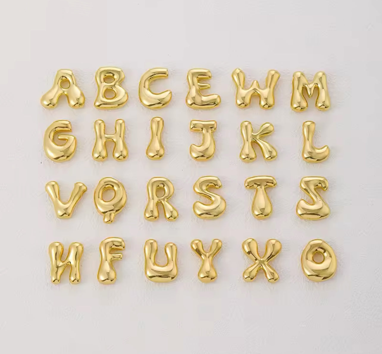 Golden Color Stainless Steel Initial Necklace