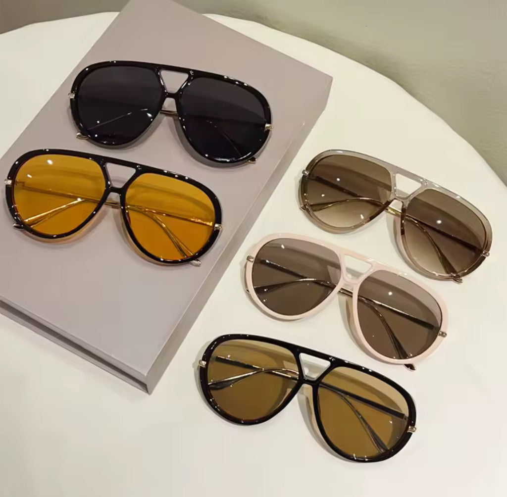 “Shoot UR Shot” Aviator Plastic Frame Sunglasses