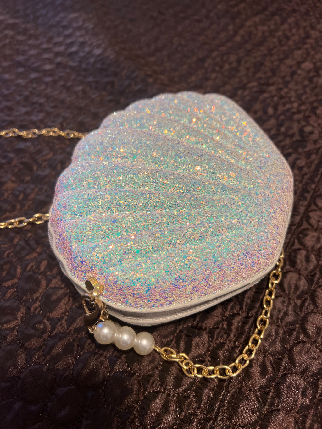 Glitter Seashell Crossbody Handbag