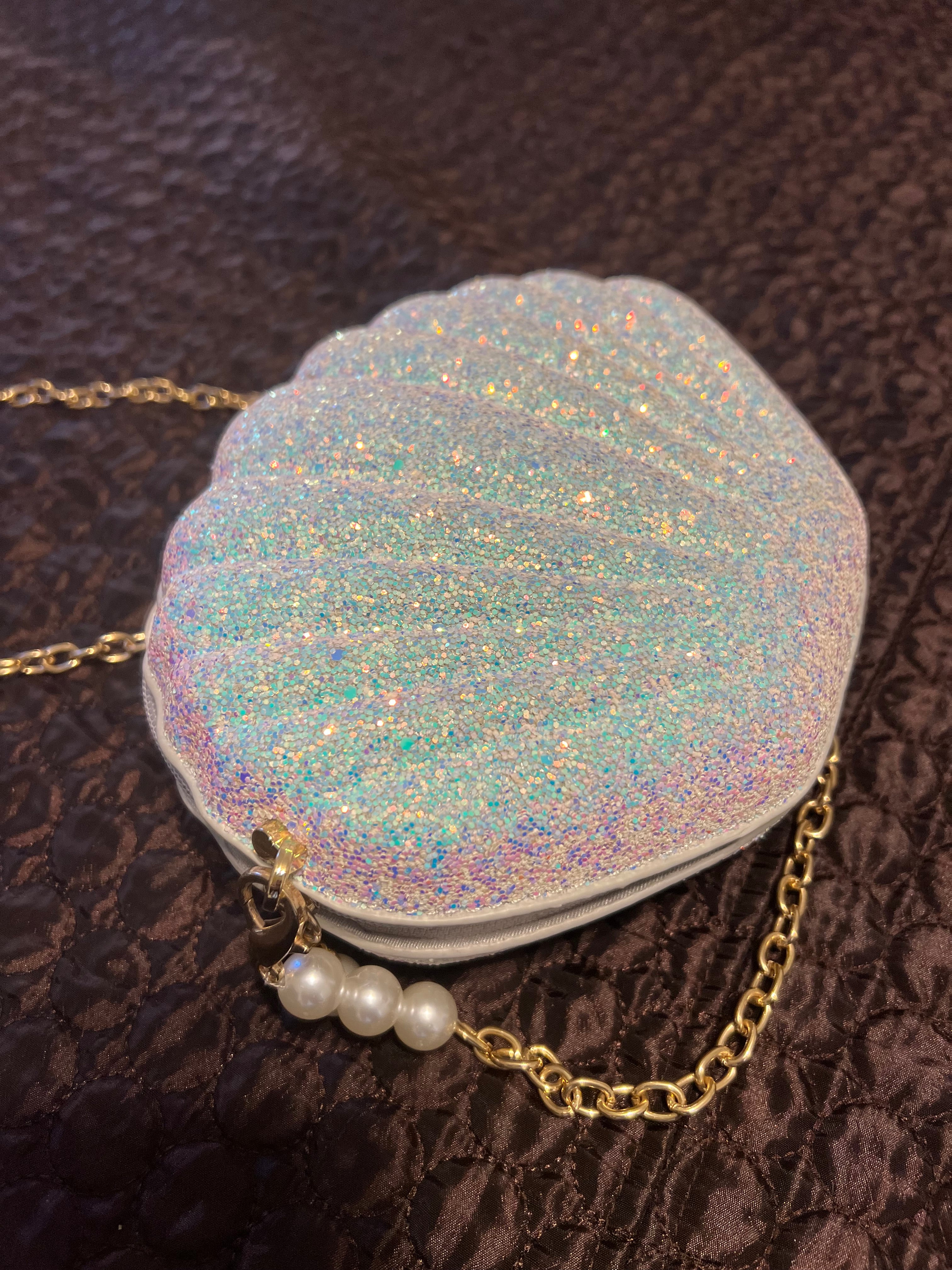 Glitter Seashell Crossbody Handbag