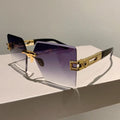 Women Rimless Square Summer Sunglasses - Weekend Shade Sunglasses 