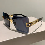 Women Rimless Square Summer Sunglasses - Weekend Shade Sunglasses 