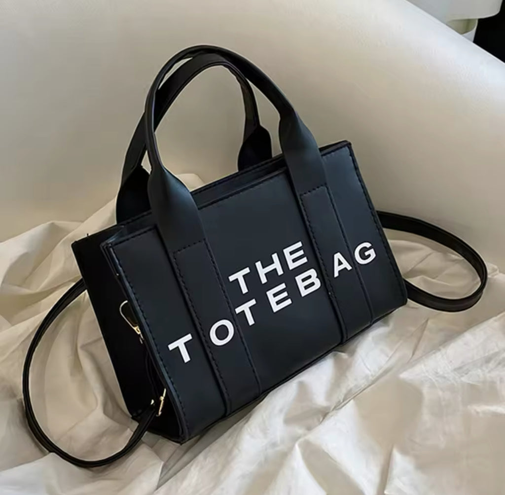 The Tote Bag for Women –  Black Trendy PU Leather Handbag