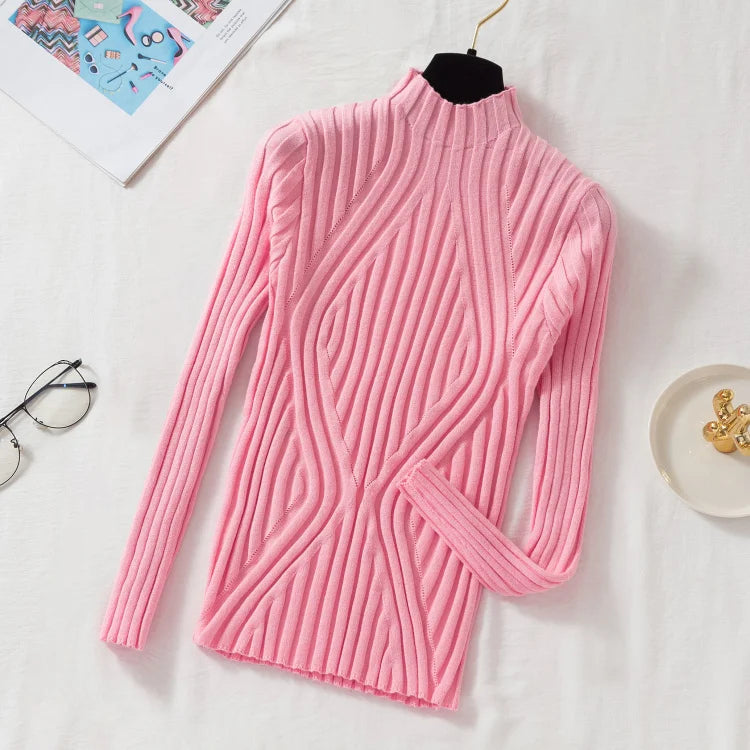 Knitted Women High Turtle Neck Sweater