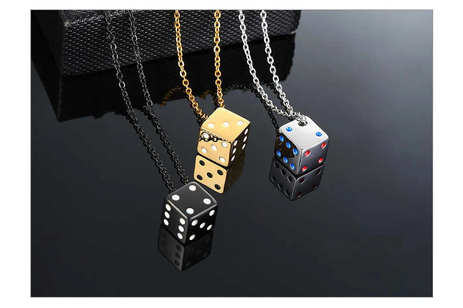 Men’s Cool Cube Dice Pendant Necklace