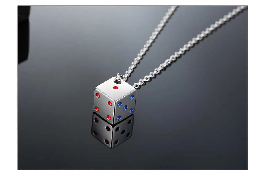 Men’s Cool Cube Dice Pendant Necklace