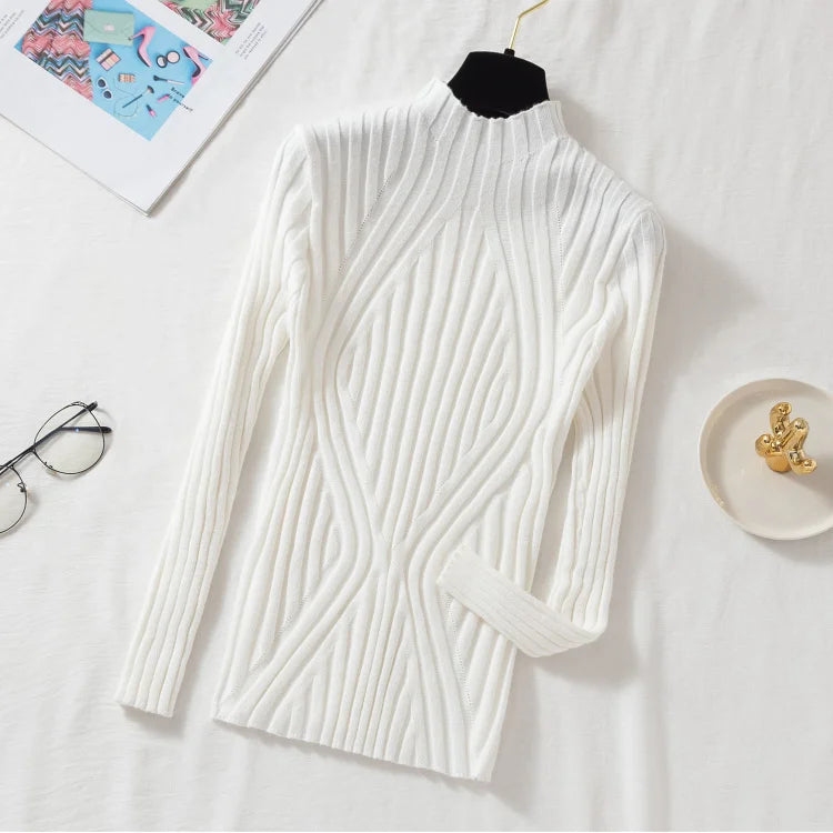 Knitted Women High Turtle Neck Sweater