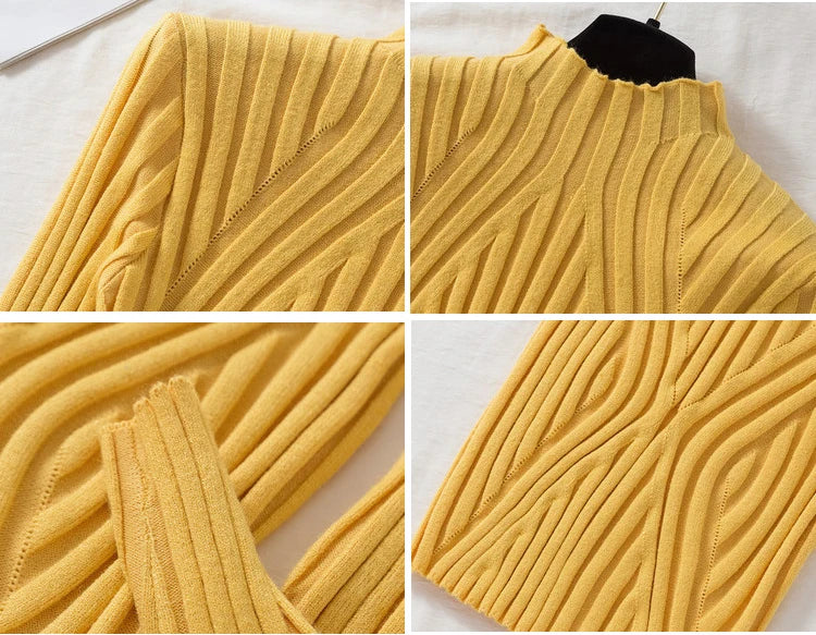 Knitted Women High Turtle Neck Sweater