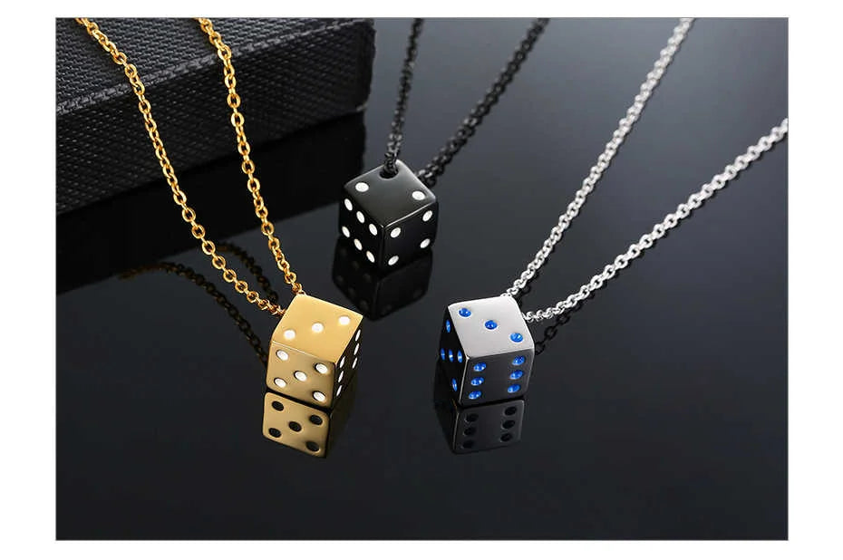 Men’s Cool Cube Dice Pendant Necklace