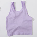 Women's Summer Solid Color Cropped Slim Fit Tank Top With Twist Front