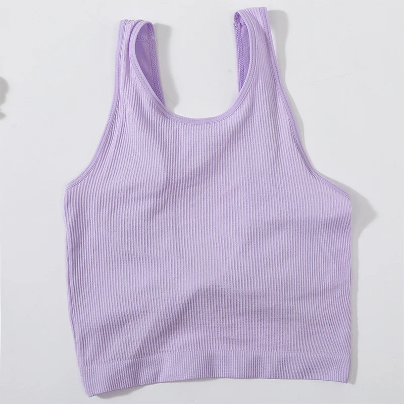 Women's Summer Solid Color Cropped Slim Fit Tank Top With Twist Front
