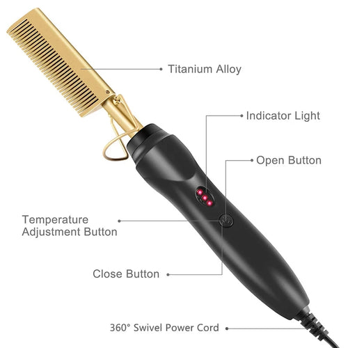 2-in-1 Electric Hot Heating Comb – Hair Straightener & Curler for Wet and Dry Hair Weeknd Shop Online