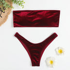 Women's Velvet Brazilian Bandeau Swimsuit