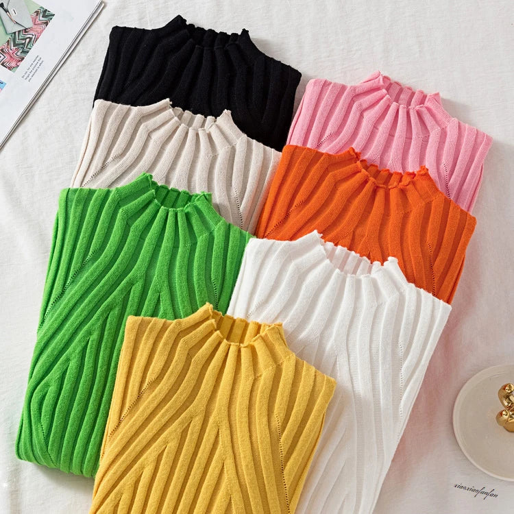 Knitted Women High Turtle Neck Sweater