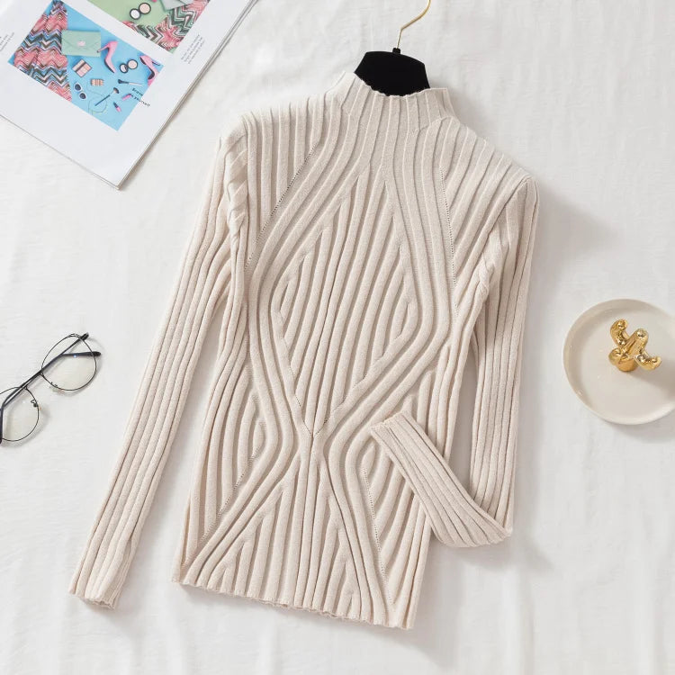 Knitted Women High Turtle Neck Sweater