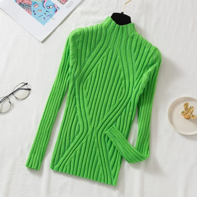 Knitted Women High Turtle Neck Sweater
