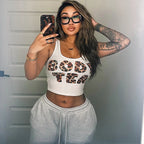 “Hottie” leopard-print graphic Tank