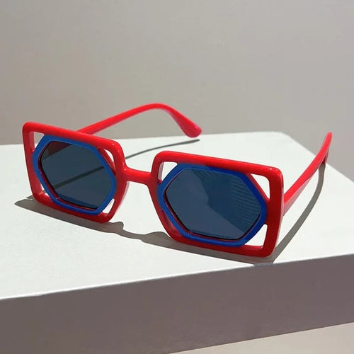 "Hollywood" Plastic Square Polygon Sunglasses 
