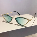 Vintage Rimless Cat Eye Metal Sunglasses - Shop Women Sunglasses 