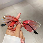 Vintage Rimless Cat Eye Metal Sunglasses - Shop Women Sunglasses 