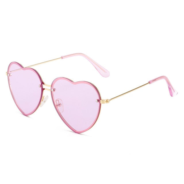 Heart Rimless Trendy Sunglasses