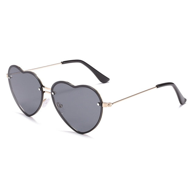 Heart Rimless Trendy Sunglasses