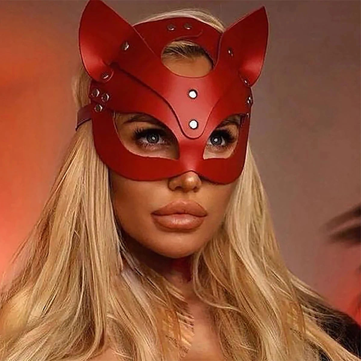Red Leather Mask for Women – Sexy Cosplay Cat Mask Weekend Shop