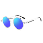 Men's Steam Punk Round Metal Frame Sunglasses