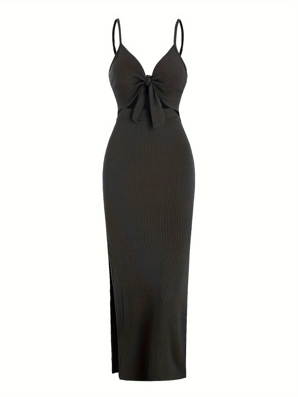 Cristi Knit Front Tie Spaghetti Strap Dress