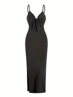 Cristi Knit Front Tie Spaghetti Strap Dress