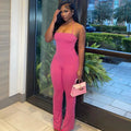 Halter Backless Bodycon Flare Jumpsuit Weeknd Shop Online