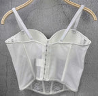 Helen's White Mesh Bustier Top