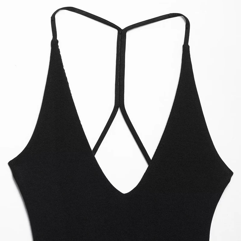 Helen Chic Halter V-Neck Mini Dress