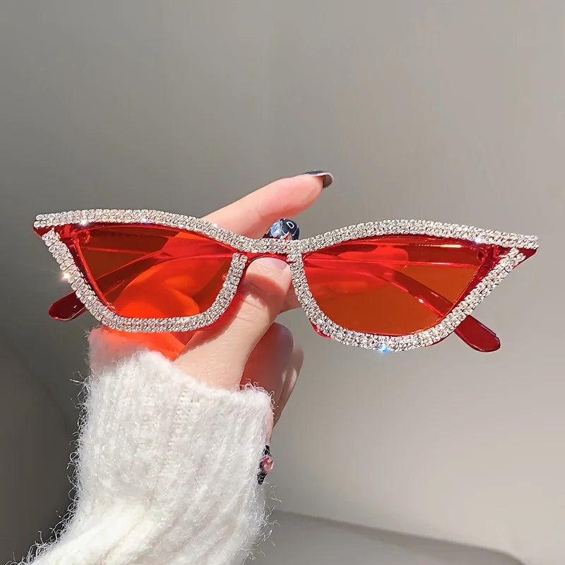 "Caked up" Rhinestone Cateye Sunglasses