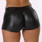 Women's PU Faux Leather Mini Shorts