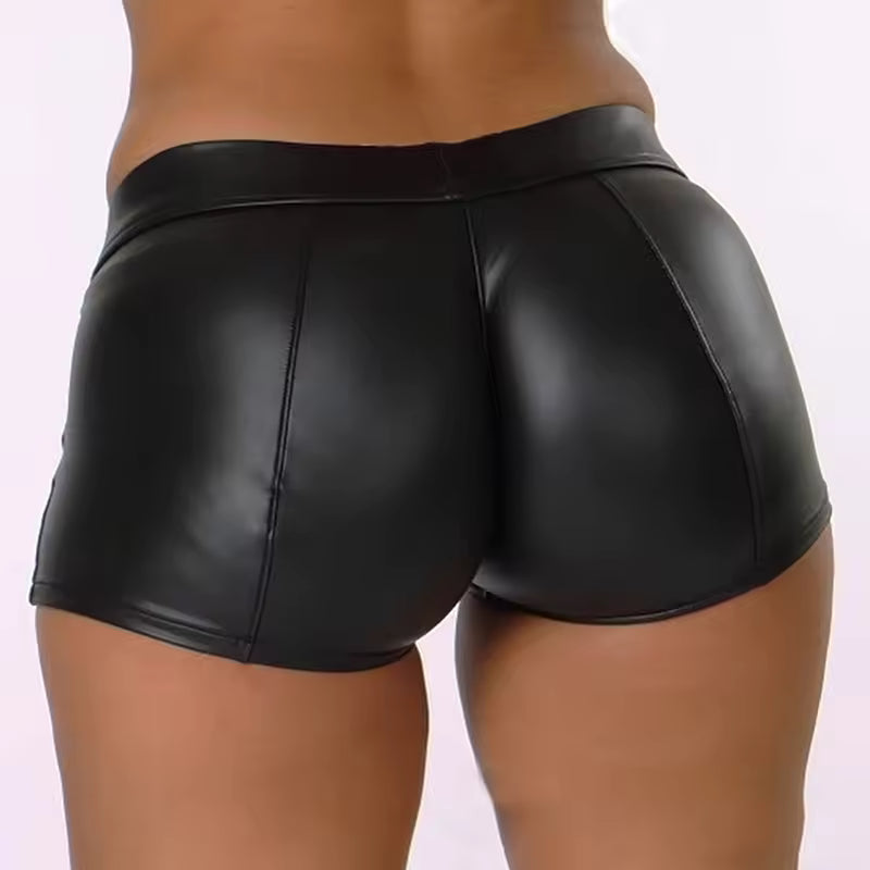 Women's PU Faux Leather Mini Shorts