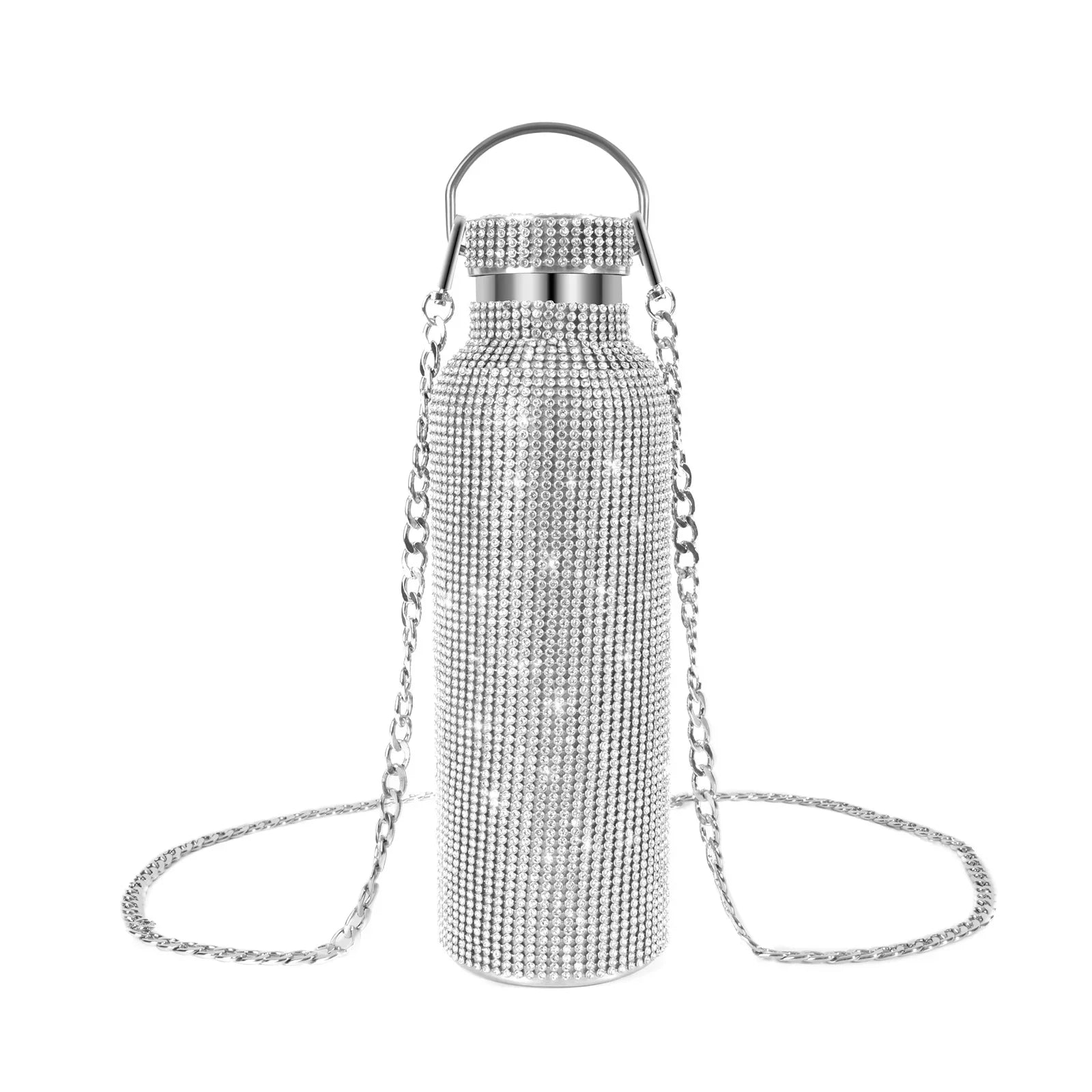 Luxurious Diamond Thermos Bottle with Chain