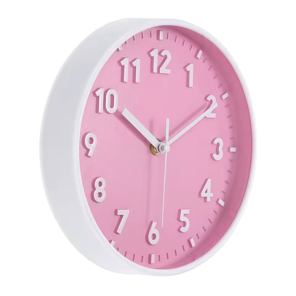 8-Inch Pink Wall Clock