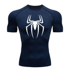 Men's Spider Print Compression Shirt – Quick-Dry, Breathable Gym Tee