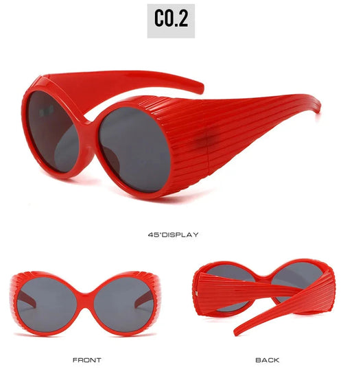 "Paradise" Round Retro Oversize Sunglasses Weekend Shade Sunglasses