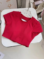 Women Padded Active Backless Top