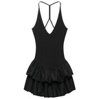 Helen Chic Halter V-Neck Mini Dress
