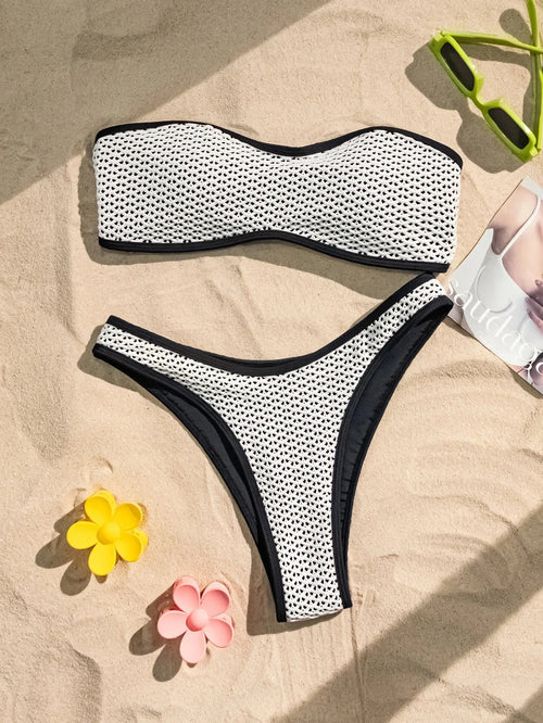 Black Mesh Patchwork Bikini Set Weeknd Shop Online