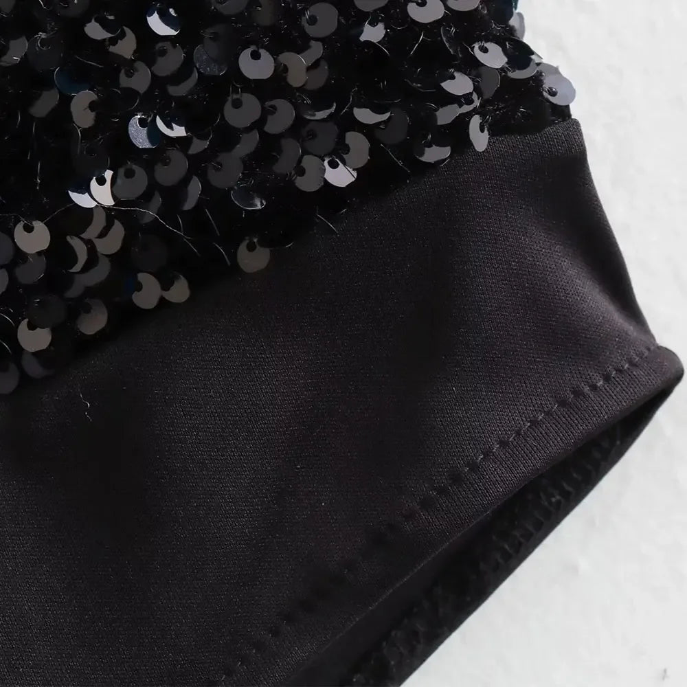 Nina Sequins Strapless Bodysuit