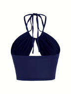 Philly Ruched Halter Crop Top