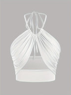 Philly Ruched Halter Crop Top