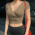 Comfy Casual Sexy V-Neck Crop Top