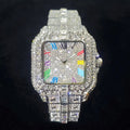 Mike Silver Luxury Iced-Out Square Men’s Watch